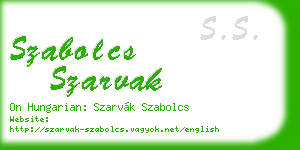 szabolcs szarvak business card