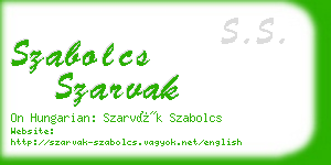 szabolcs szarvak business card